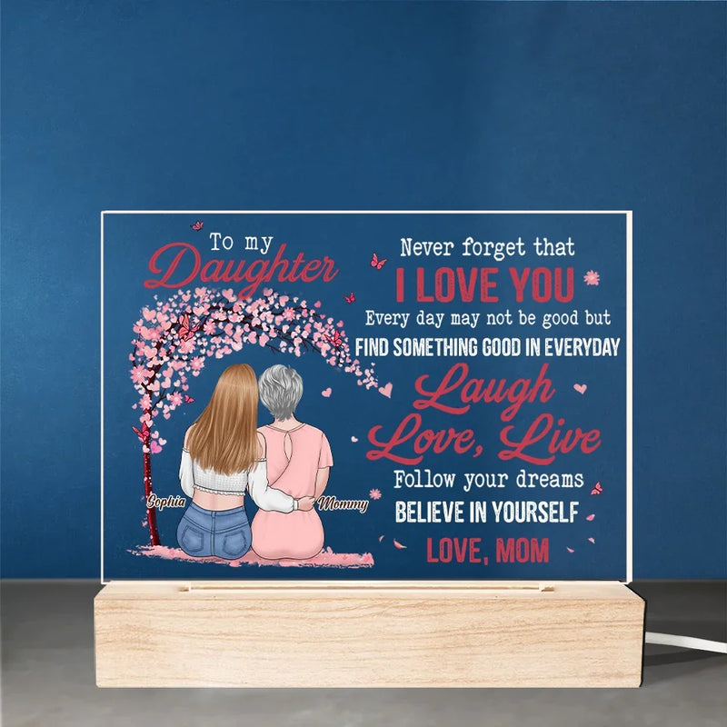 Custom Name Mother Daughter Gifts - Personalized Acrylic LED Light