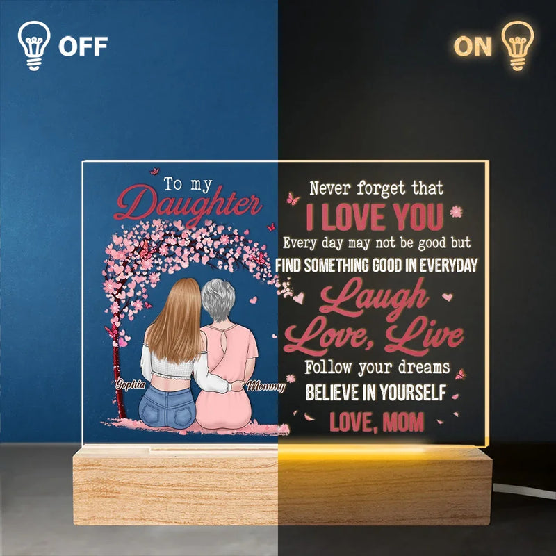 Custom Name Mother Daughter Gifts - Personalized Acrylic LED Light