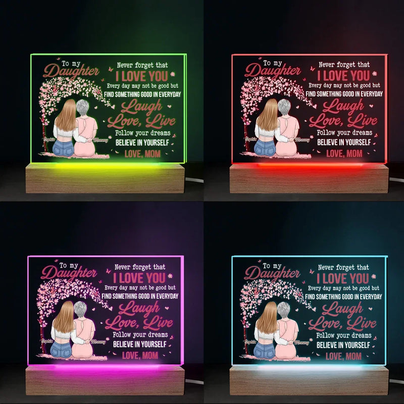 Follow Your Dreams, Believe In Yourself - Family Personalized Custom Shaped 3D LED Light - Gift For Mom, Daughter