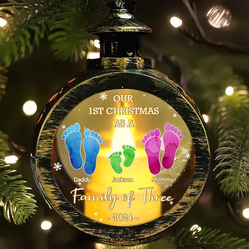 Every Christmas Together Is A New Chapter - Family Personalized Custom Candlelight Lantern Ornament - Christmas Gift For Family Members, First Christmas