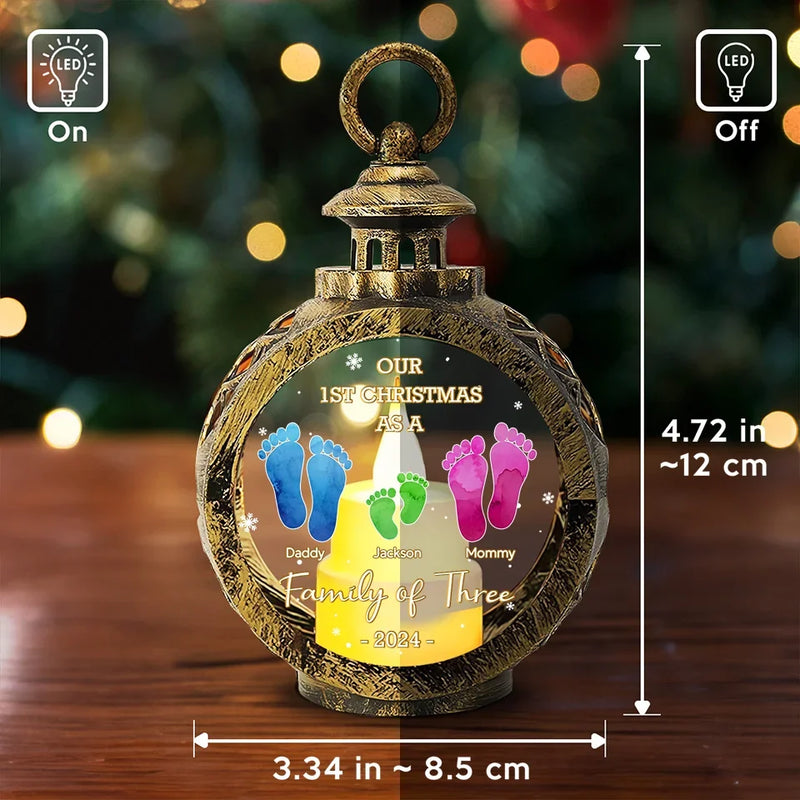 Every Christmas Together Is A New Chapter - Family Personalized Custom Candlelight Lantern Ornament - Christmas Gift For Family Members, First Christmas
