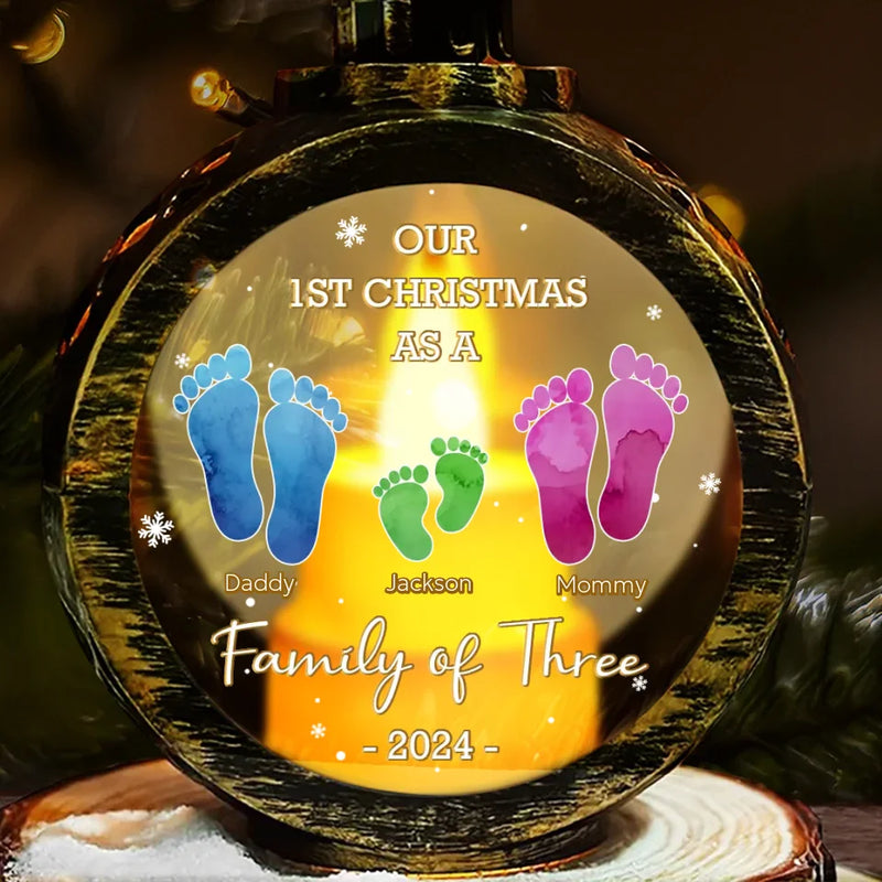 Every Christmas Together Is A New Chapter - Family Personalized Custom Candlelight Lantern Ornament - Christmas Gift For Family Members, First Christmas