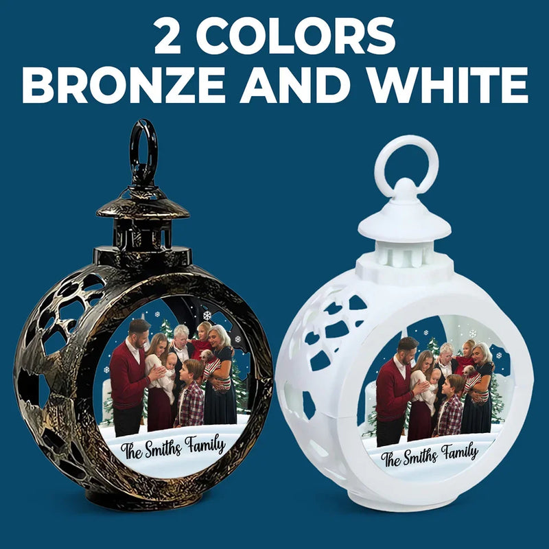 Custom Photo Home Is Where Our Story Begins - Family Personalized Custom Candlelight Lantern Ornament - Christmas Gift For Family Members