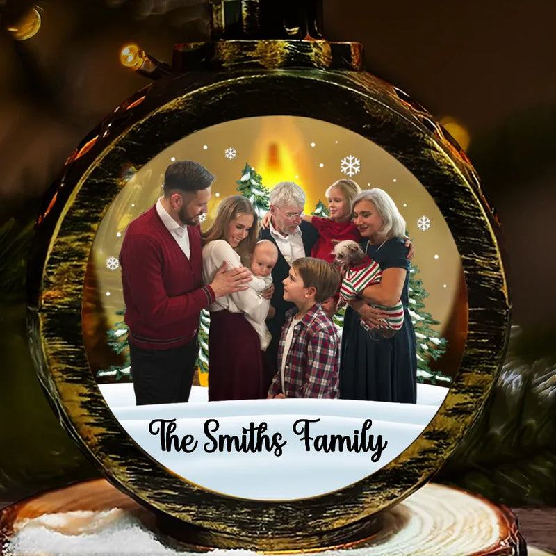 Custom Photo Home Is Where Our Story Begins - Family Personalized Custom Candlelight Lantern Ornament - Christmas Gift For Family Members