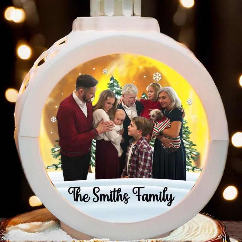 Custom Photo Home Is Where Our Story Begins - Family Personalized Custom Candlelight Lantern Ornament - Christmas Gift For Family Members