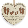 Our First Christmas As A Family - Family Personalized Custom Ornament - Wood Custom Shaped - New Arrival, Christmas Gift For Family Members AMZ