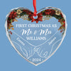 The Only Gift I Want This Year Is Your Presence - Couple Personalized Custom Heart Glass Ornament - New Arrival, Christmas Gift For Husband Wife, Anniversary, First Christmas AMZ