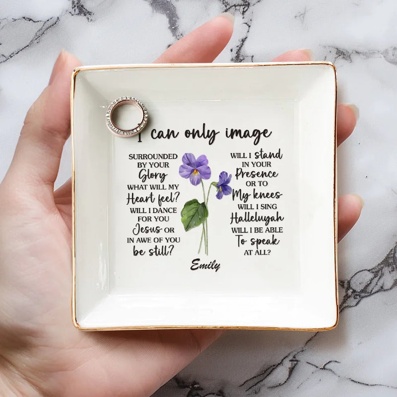 Custom Name Christian Faith Gifts - Personalized Jewelry Dish