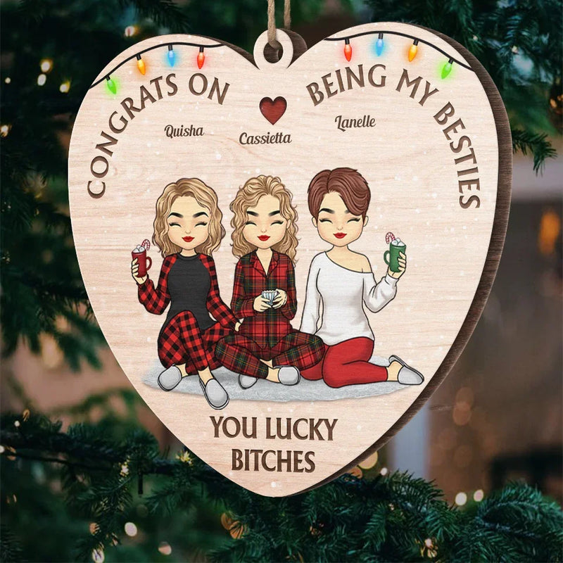 Custom Name Christmas Bestie Gifts for Women - Personalized Ornament