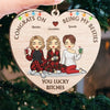 Congrats On Being My Besties - Bestie Personalized Custom Ornament - Wood Custom Shaped - Christmas Gift For Best Friends, BFF, Sisters