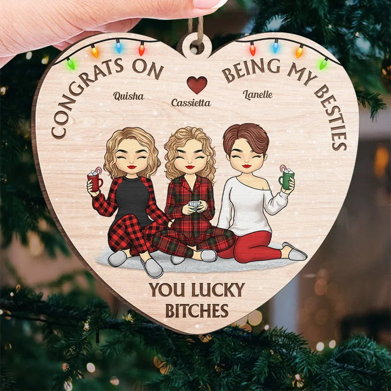 Custom Name Christmas Bestie Gifts for Women - Personalized Ornament