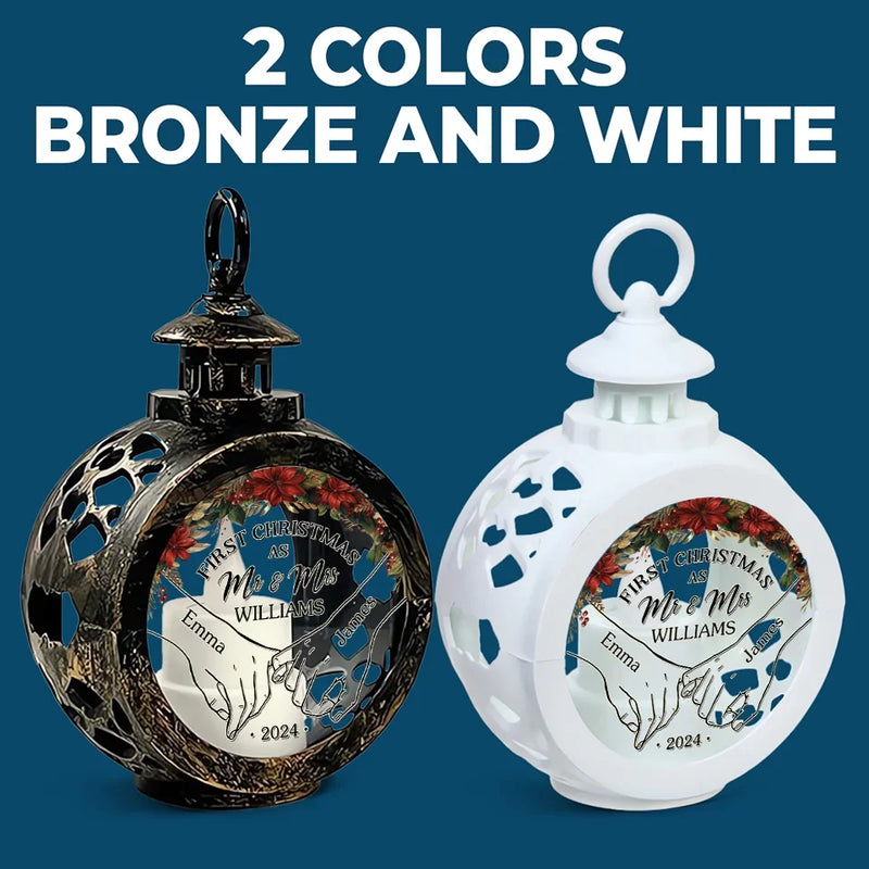 The Best Gift Is Sharing Our First Christmas As A Couple - Couple Personalized Custom Candlelight Lantern Ornament - Christmas Gift For Husband Wife, Anniversary, First Christmas
