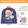 Custom Photo Wherever We Are, Family Is Christmas - Family Personalized Custom Christmas Beanie Hat - Christmas Gift For Family Members