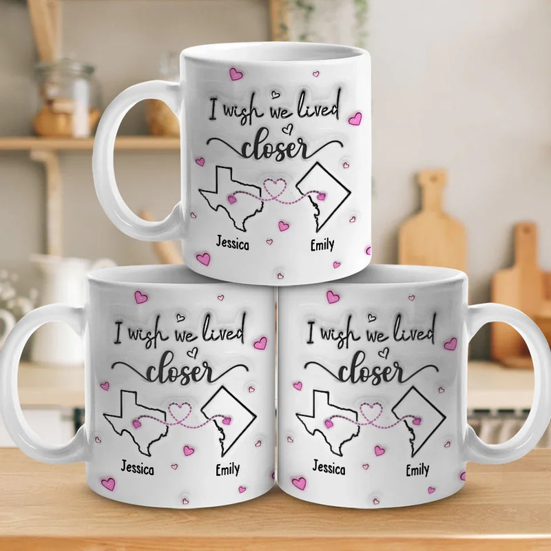 Far But Never Forgotten - Bestie Personalized Custom 3D Inflated Effect Printed Mug - Gift For Best Friends, BFF, Sisters