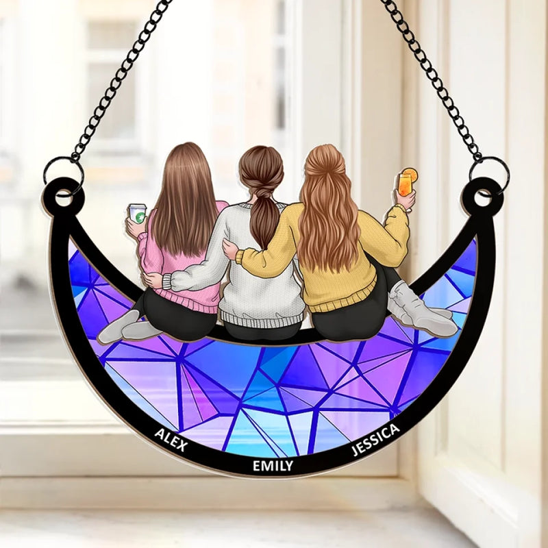 A Friend Is A Gift You Give Yourself - Bestie Personalized Window Hanging Suncatcher - Christmas Gift For Best Friends, BFF, Sisters