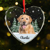 Custom Photo Forever In My Heart - Memorial Personalized Custom Heart Glass Ornament - Sympathy Gift, Christmas Gift For Pet Owners, Pet Lovers