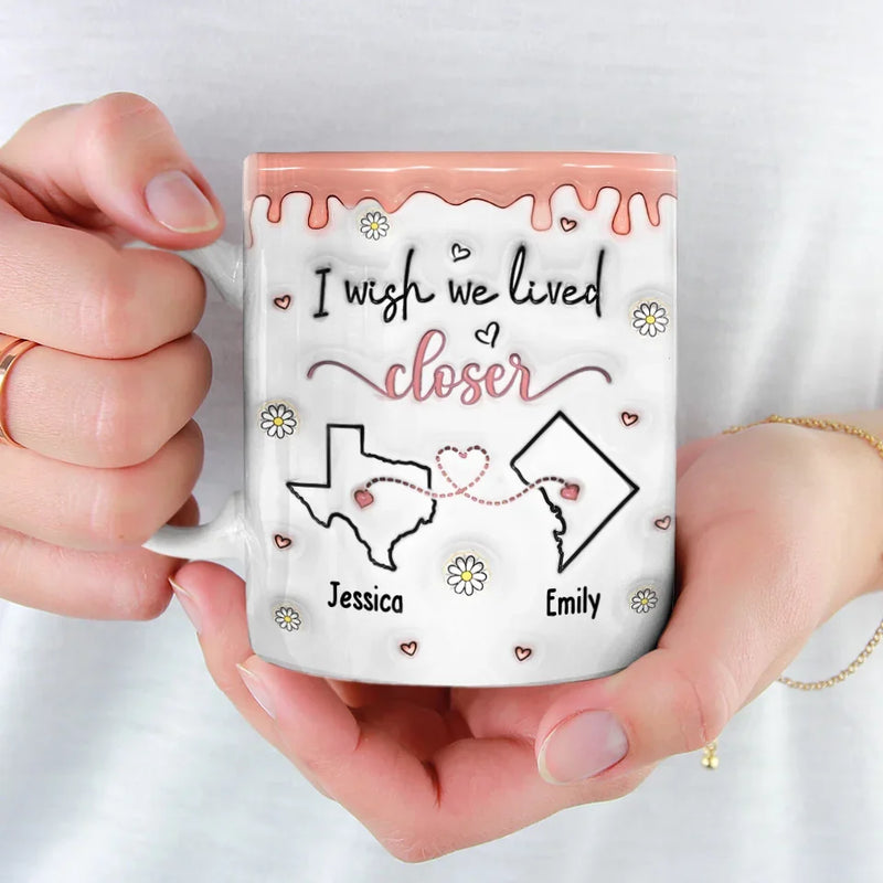 Friendship Transcends Distance And Time - Bestie Personalized Custom 3D Inflated Effect Printed Mug - Gift For Best Friends, BFF, Sisters