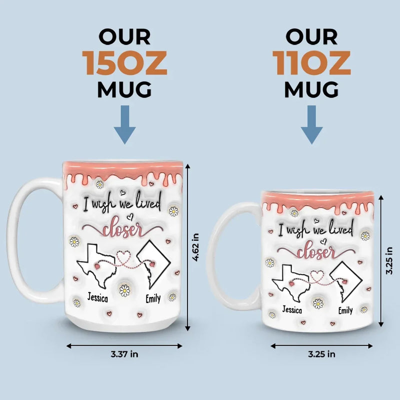 Friendship Transcends Distance And Time - Bestie Personalized Custom 3D Inflated Effect Printed Mug - Gift For Best Friends, BFF, Sisters