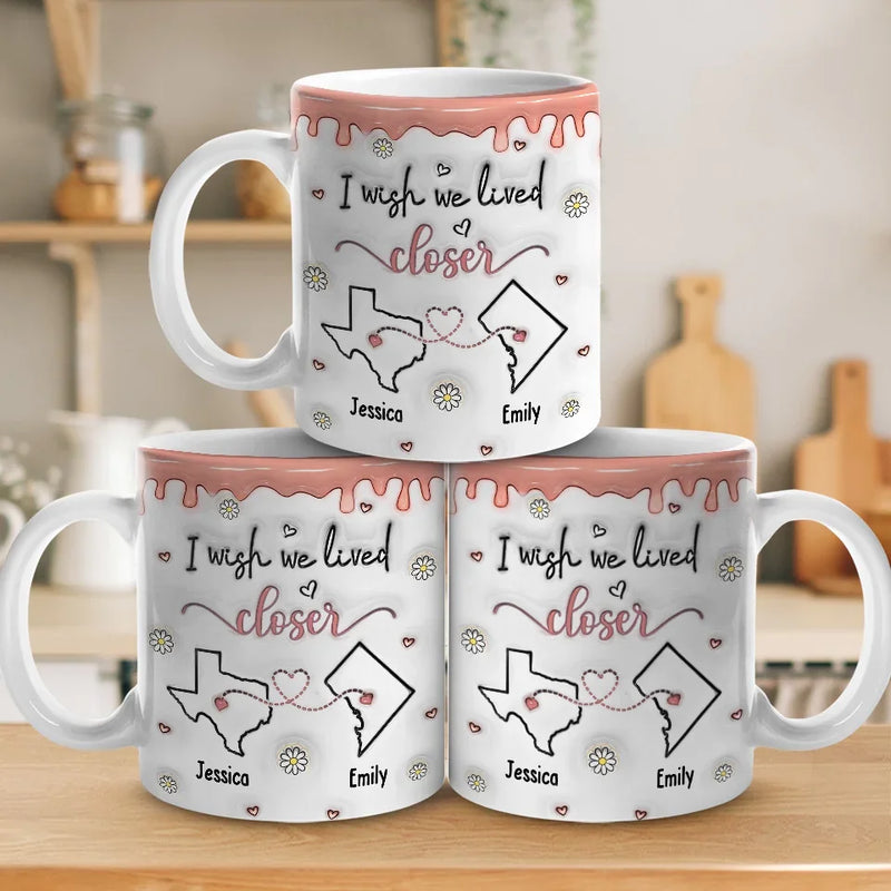 Friendship Transcends Distance And Time - Bestie Personalized Custom 3D Inflated Effect Printed Mug - Gift For Best Friends, BFF, Sisters