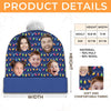 Custom Photo Family Brings Us Peace - Family Personalized Custom Christmas Beanie Hat - Christmas Gift For Family Members