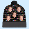 Custom Photo Family Brings Us Peace - Family Personalized Custom Christmas Beanie Hat - Christmas Gift For Family Members