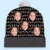 Custom Photo Family Brings Us Peace - Family Personalized Custom Christmas Beanie Hat - Christmas Gift For Family Members