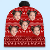 Custom Photo Family Is The Heart Of Christmas Joy - Family Personalized Custom Christmas Beanie Hat - Christmas Gift For Family Members