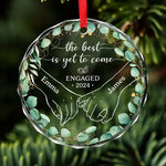 Custom Name Engagement Gifts for Couples - Personalized Glass Ornament