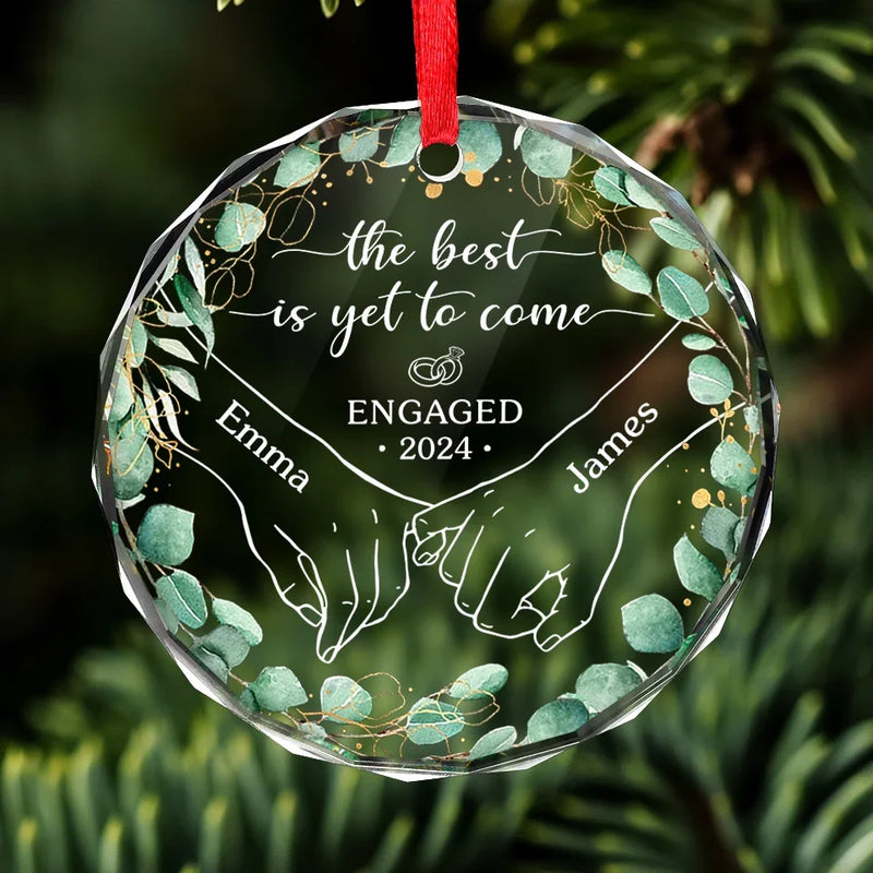 Life Is Better When We Grow Old Together - Couple Personalized Custom Circle Glass Ornament - Christmas Gift For Husband Wife, Anniversary