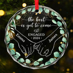 Custom Name Engagement Gifts for Couples - Personalized Glass Ornament