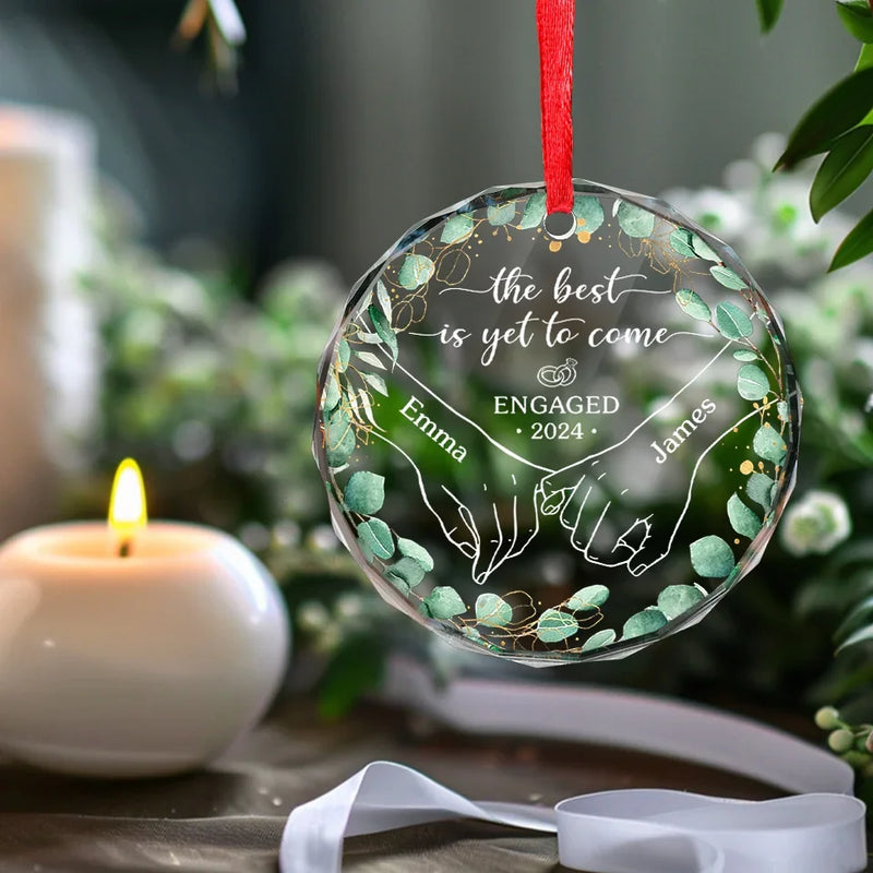 Life Is Better When We Grow Old Together - Couple Personalized Custom Circle Glass Ornament - Christmas Gift For Husband Wife, Anniversary