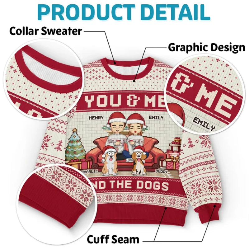 Pawsitively Grateful For The Joy My Pet Brings This Christmas - Dog & Cat Personalized Custom Ugly Sweatshirt - Unisex Wool Jumper - Christmas Gift For Husband Wife, Anniversary, Pet Owners, Pet Lovers