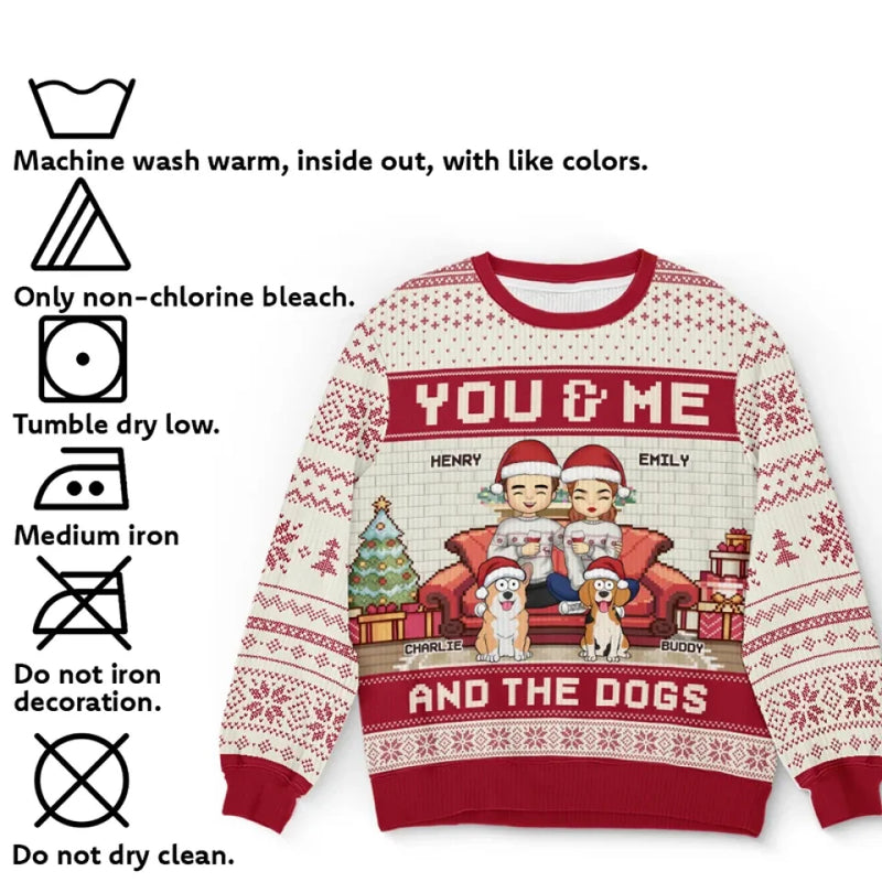 Pawsitively Grateful For The Joy My Pet Brings This Christmas - Dog & Cat Personalized Custom Ugly Sweatshirt - Unisex Wool Jumper - Christmas Gift For Husband Wife, Anniversary, Pet Owners, Pet Lovers