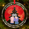 It Takes A Long Time To Grow An Old Friend - Bestie Personalized Custom Circle Glass Ornament - Christmas Gift For Best Friends, BFF, Sisters