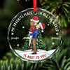 A Kiss Is A Whisper In Your Soul - Couple Personalized Custom Circle Glass Ornament - Christmas Gift For Husband Wife, Anniversary