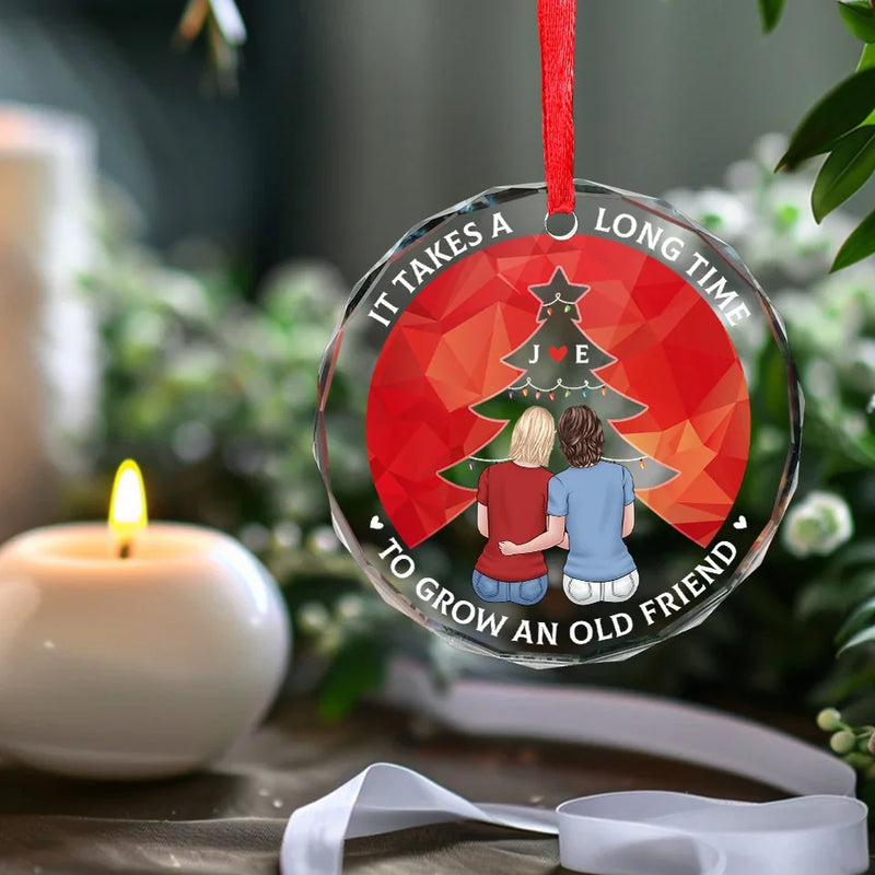 Custom Best Friend Christmas Gifts - Personalized Glass Ornament