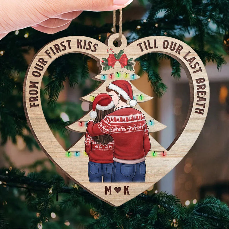 With You, Every Moment Is Special - Couple Personalized Custom Ornament - Wood Custom Shaped - Christmas Gift For Husband Wife, Anniversary