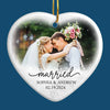 Custom Photo You Are The Joy To My World - Couple Personalized Custom Ornament - Ceramic Heart Shaped - Christmas Gift For Husband Wife, Anniversary, First Christmas