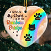 I Wish The Rainbow Bridge Had Visiting Hours - Memorial Personalized Custom Ornament - Ceramic Heart Shaped - Sympathy Gift, Christmas Gift For Pet Owners, Pet Lovers
