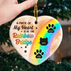 I Wish The Rainbow Bridge Had Visiting Hours - Memorial Personalized Custom Ornament - Ceramic Heart Shaped - Sympathy Gift, Christmas Gift For Pet Owners, Pet Lovers