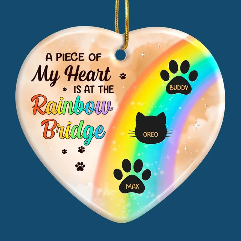 Custom Pet Memorial Rainbow Bridge Gifts - Personalized Ceramic Ornament