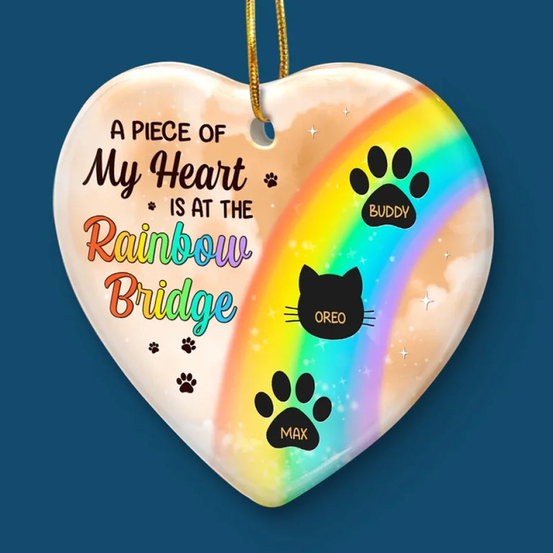 Custom Pet Memorial Rainbow Bridge Gifts - Personalized Ceramic Ornament