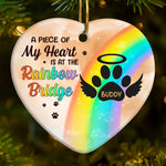 Custom Pet Memorial Rainbow Bridge Gifts - Personalized Ceramic Ornament