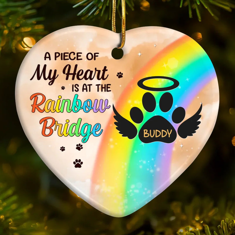 Custom Pet Memorial Rainbow Bridge Gifts - Personalized Ceramic Ornament