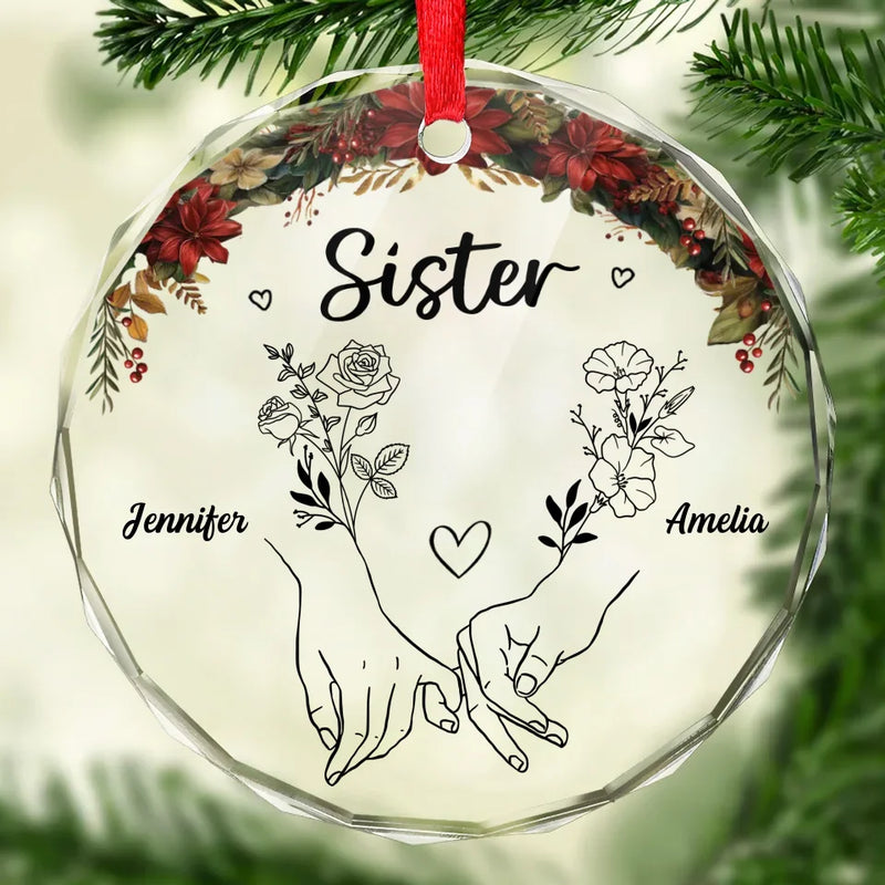 Memories Are Sweeter When Made With A Bestie - Bestie Personalized Custom Circle Glass Ornament - Christmas Gift For Best Friends, BFF, Sisters