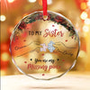 Sharing Laughter And Tears Makes The Journey Worthwhile - Bestie Personalized Custom Circle Glass Ornament - Christmas Gift For Best Friends, BFF, Sisters