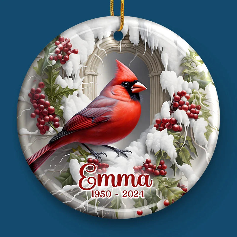 We Pray The Love For The Lost Is Forever - Memorial Personalized Custom Ornament - Ceramic Round Shaped - Sympathy Gift, Christmas Gift For Family Members