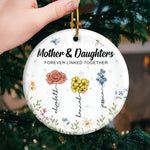 Custom Name Mother Daughter Christmas Gifts - Personalized Ceramic Ornament