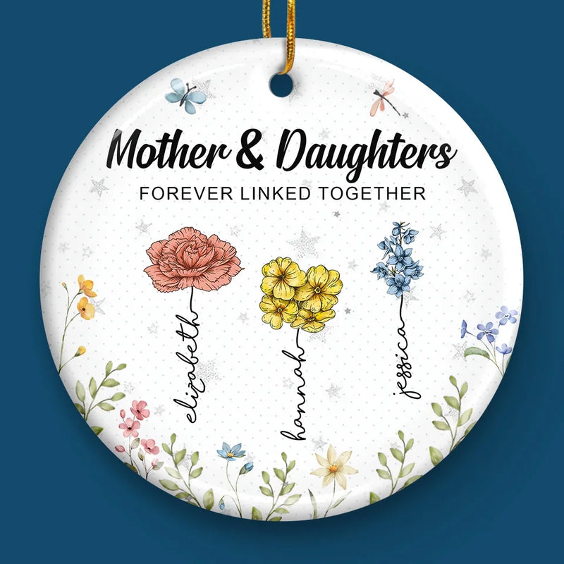 Custom Name Mother Daughter Christmas Gifts - Personalized Ceramic Ornament
