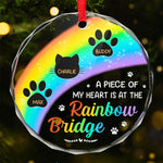 Custom Pet Memorial Rainbow Bridge Gifts - Personalized Glass Ornament